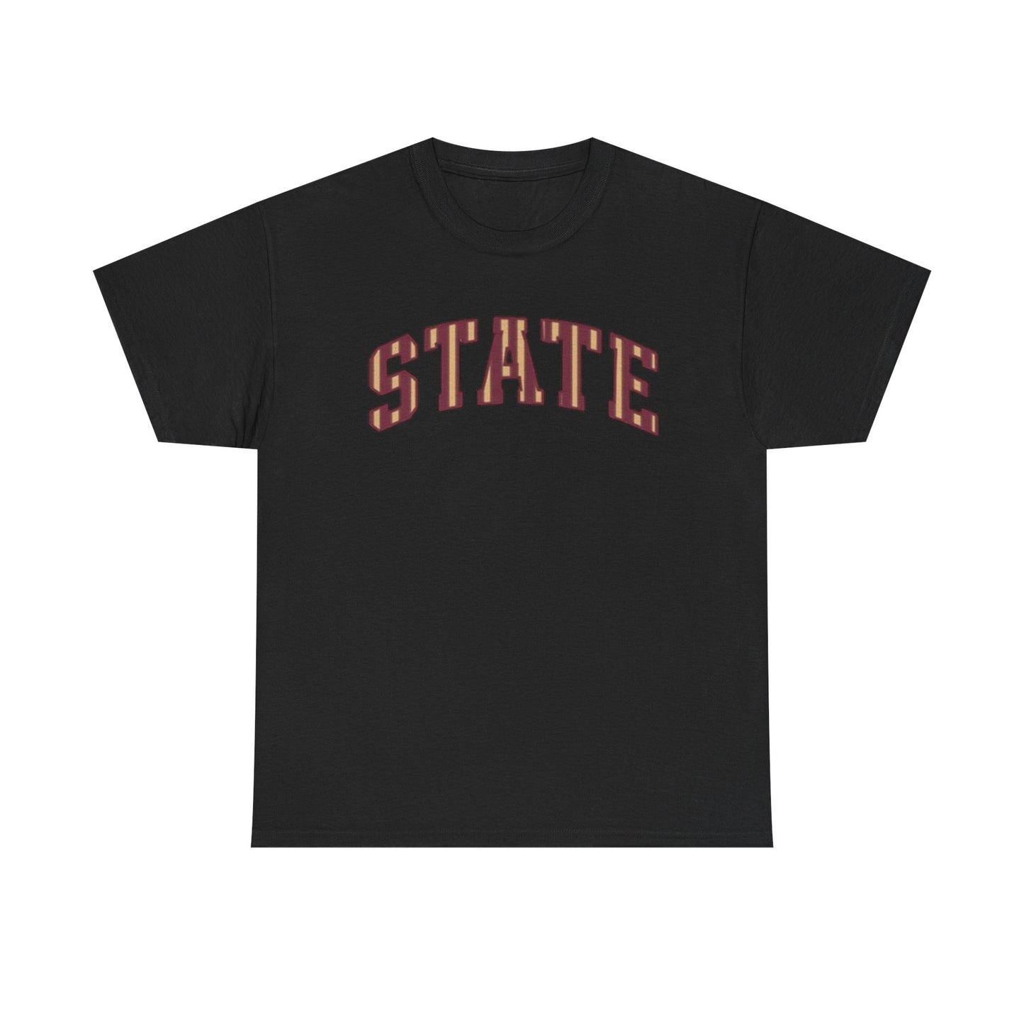 STATE Retro College Tee – Vintage Letterman Arched Logo T-Shirt