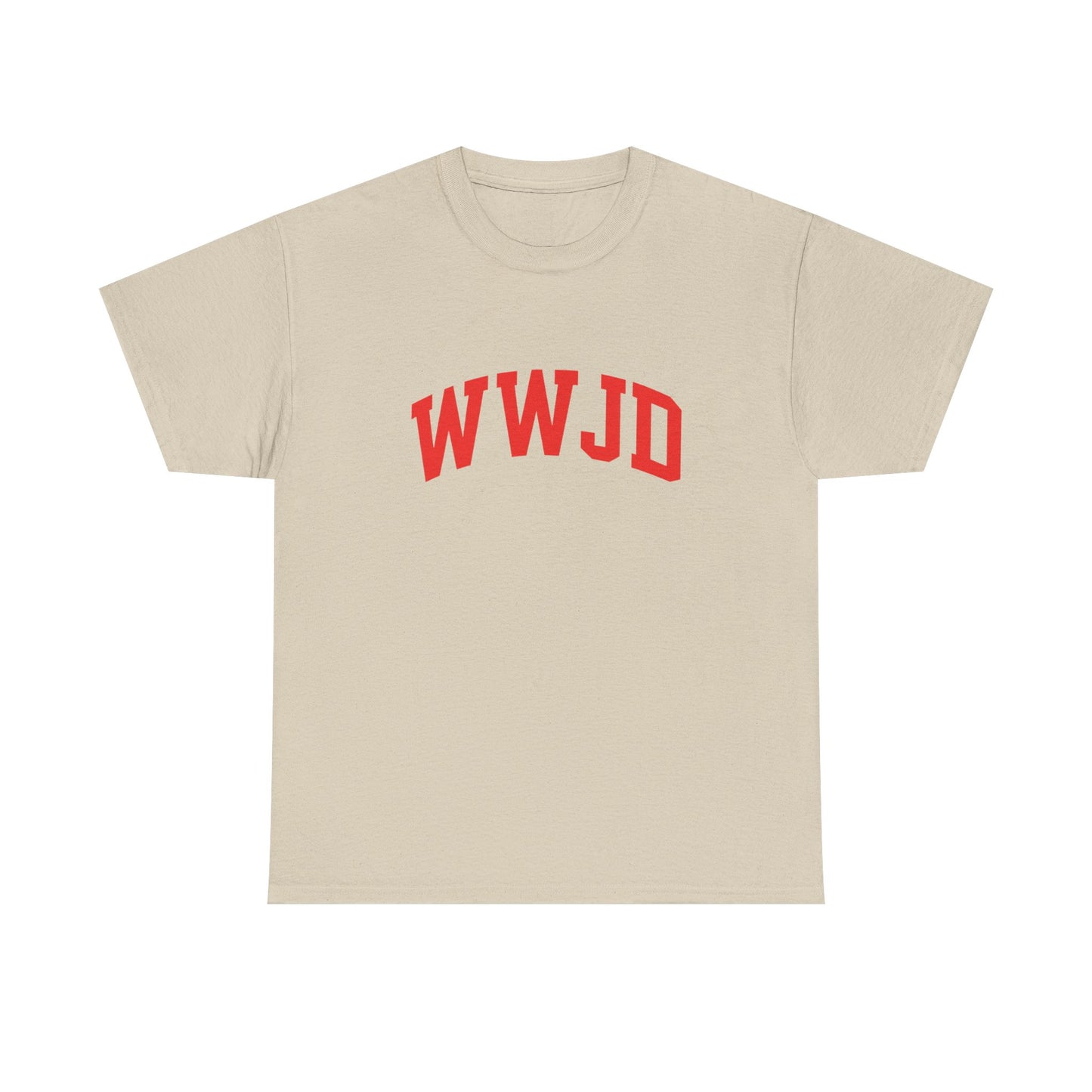 WWJD T-Shirt — Classic Red Lettering Christian Tee