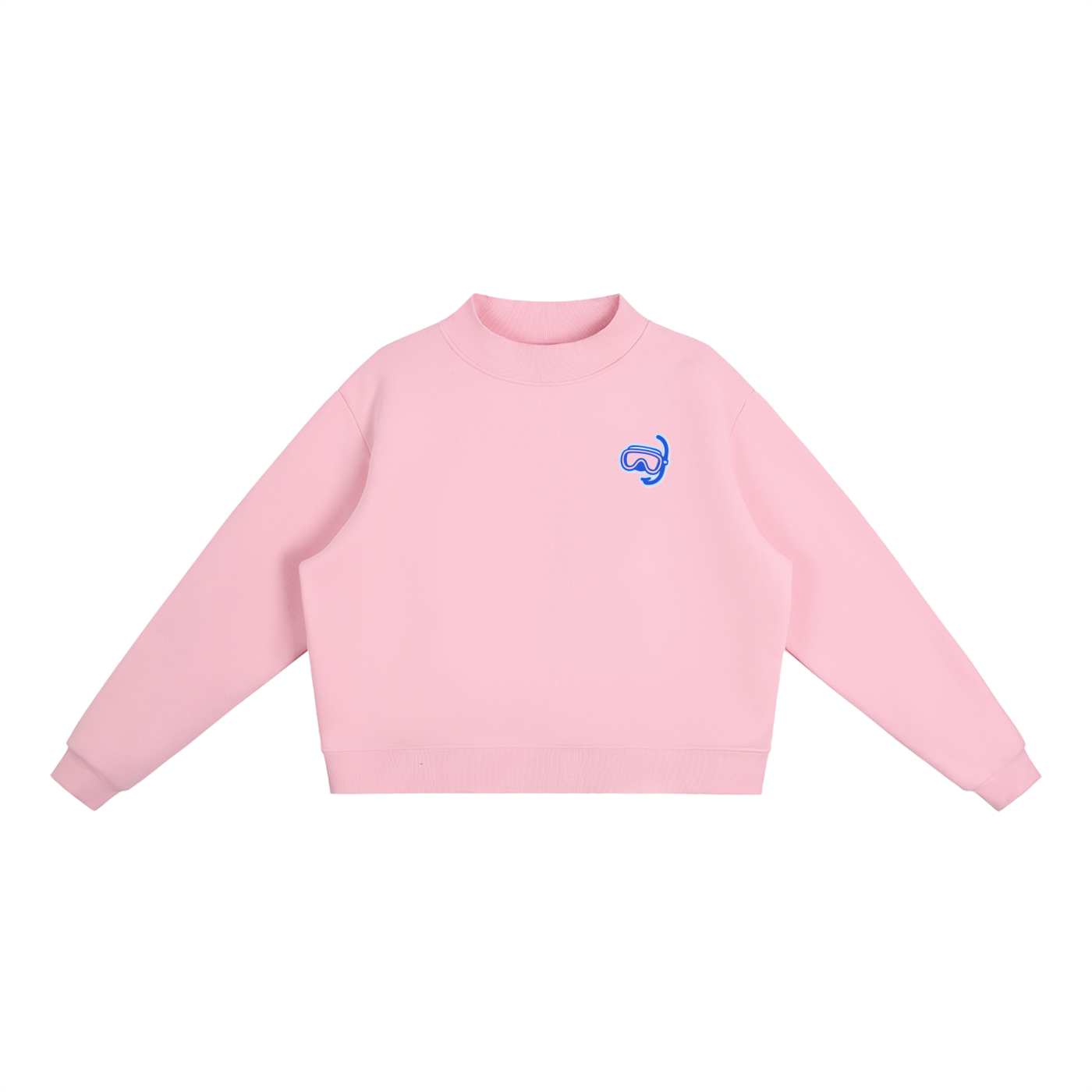 Scuba Summer Essential Fleece Mock-Neck Crew Sweatshirt