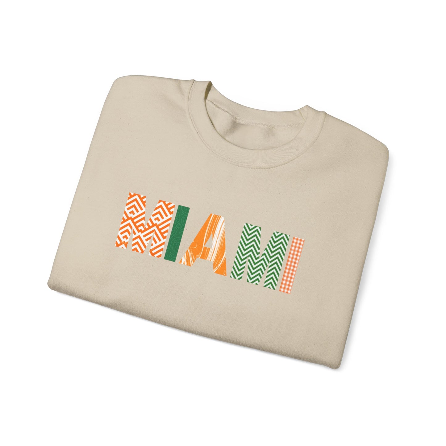 Miami Pattern Crewneck Sweatshirt — Colorful Geometric Miami Graphic