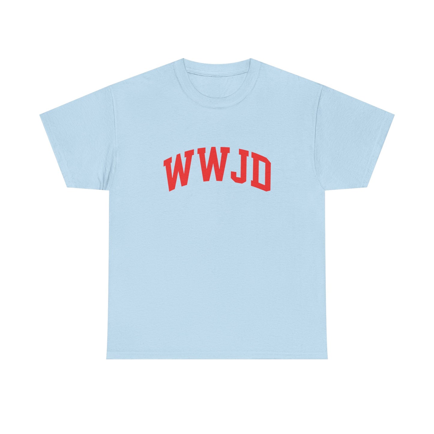 WWJD T-Shirt — Classic Red Lettering Christian Tee
