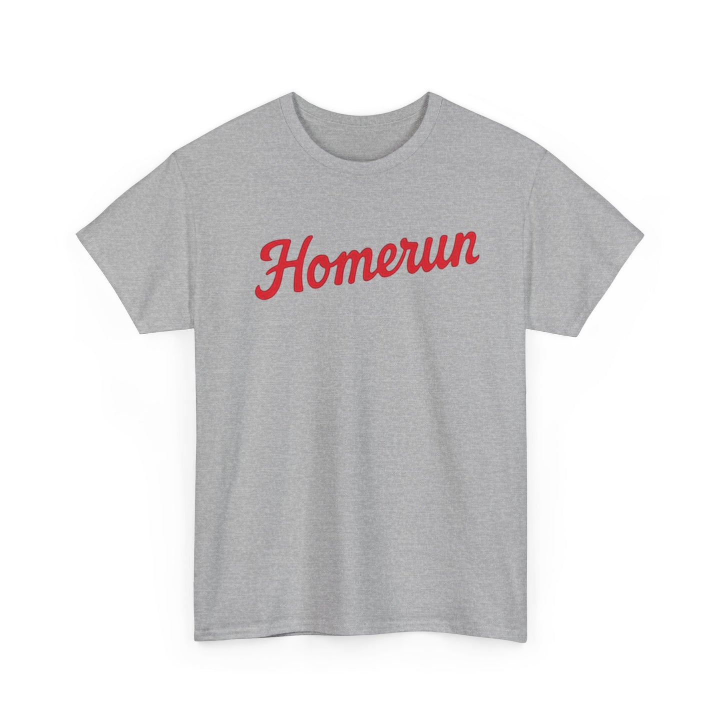 Homerun Baseball Tee — Retro Script Red Logo T-Shirt