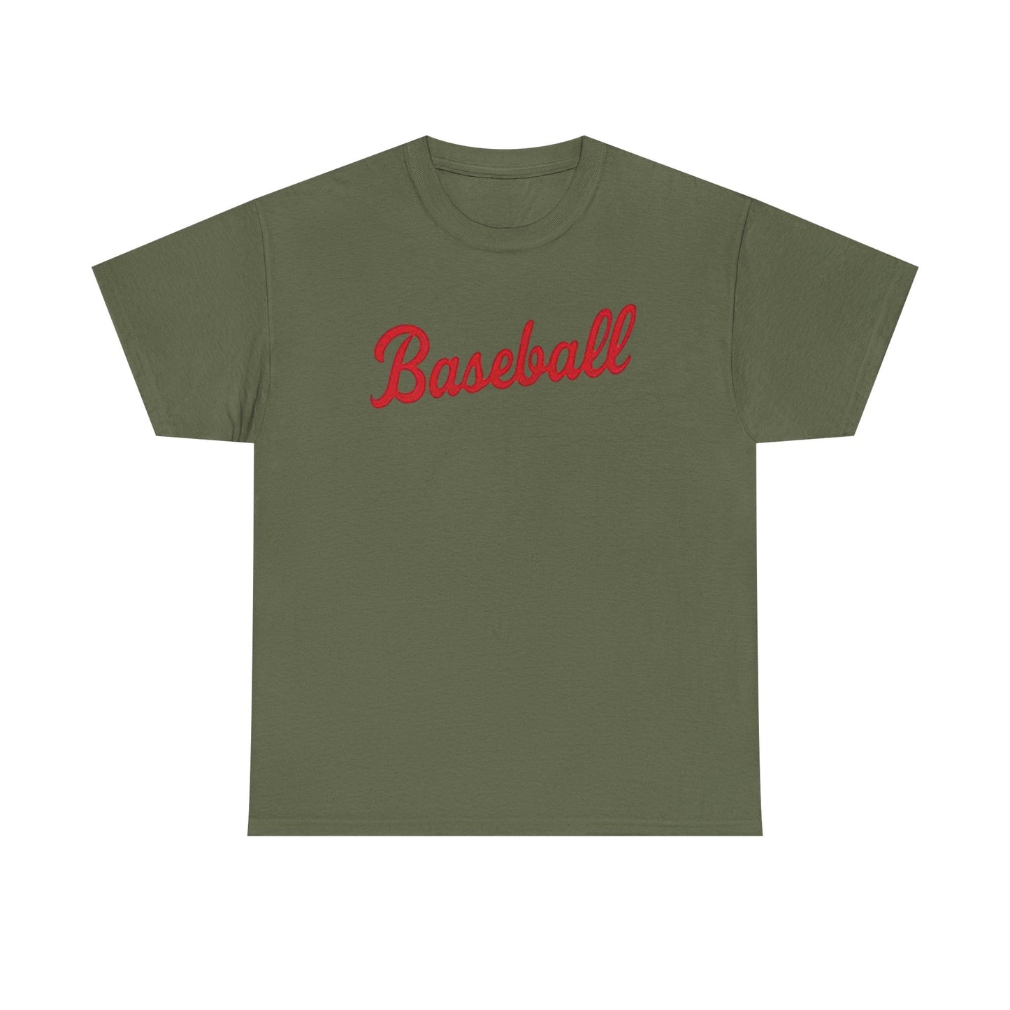 Baseball Script Tee — Retro Red Baseball T‑Shirt