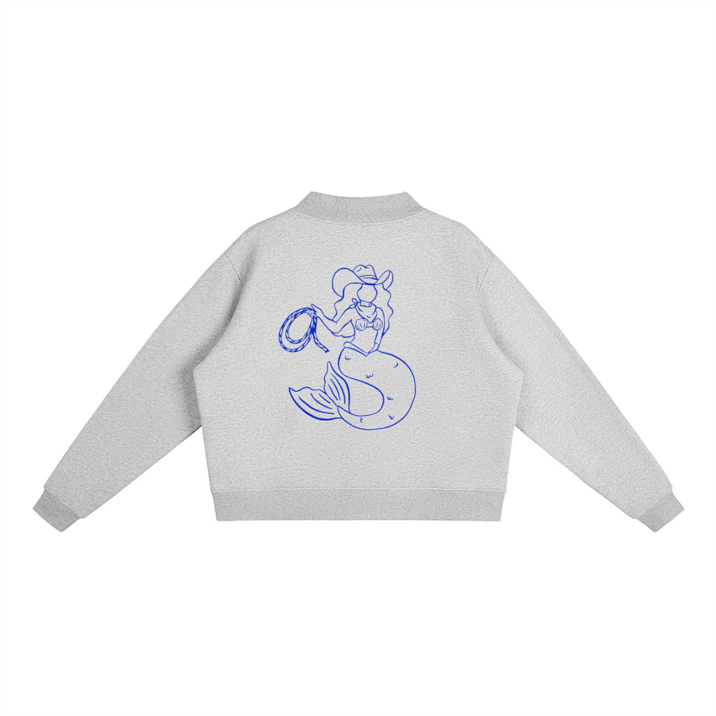 Coastal Mermaid Essential Fleece Mock-Neck Crew Sweatshirt