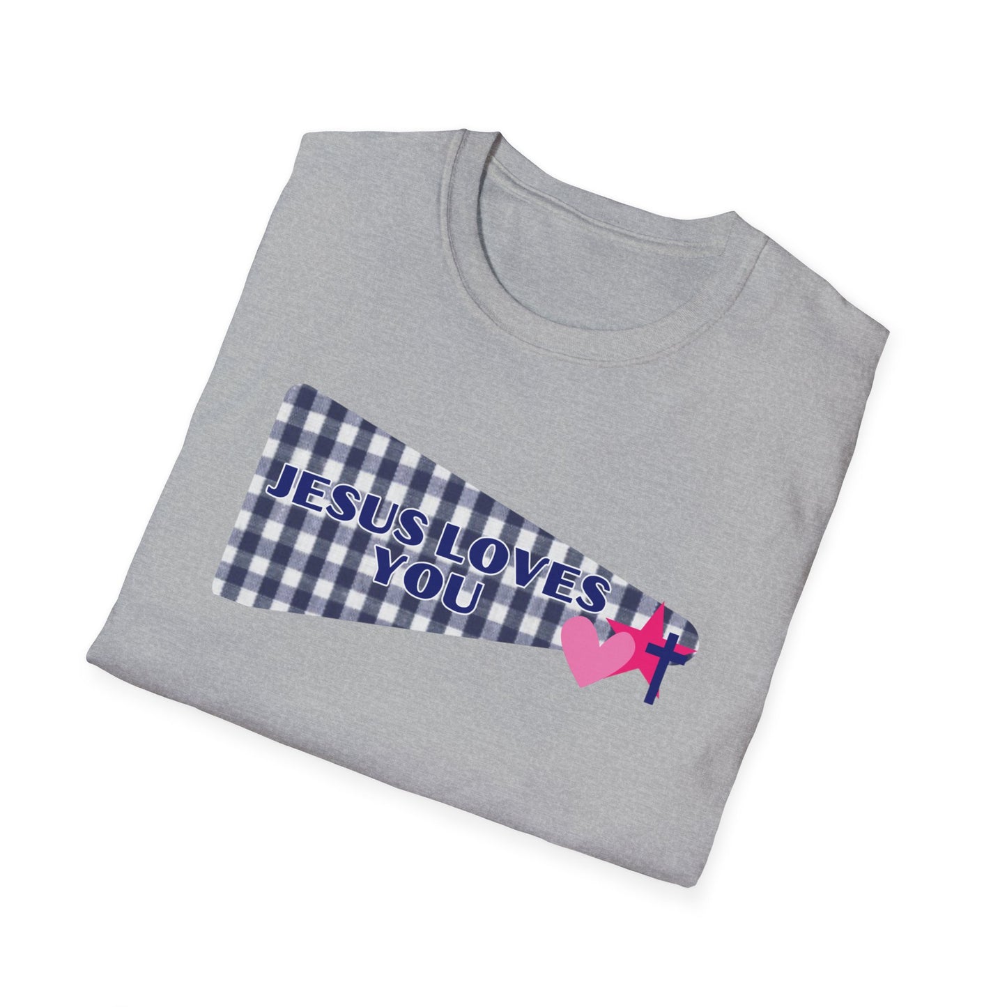 Jesus Loves You Pennant T-Shirt — Christian Faith Check Tee