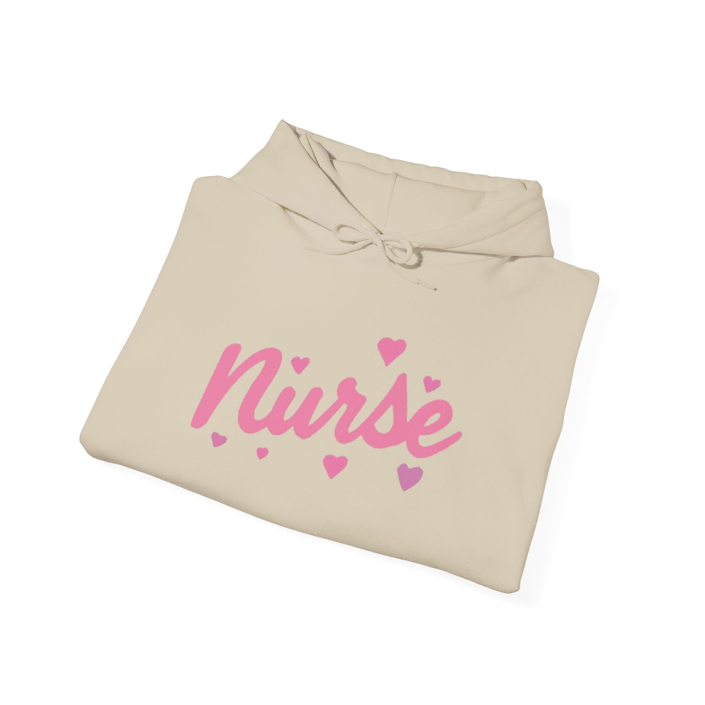 Nurse Heart Hoodie — Pink Script Nurse Hoodie for Medical Professionals, Gifts for Nurses