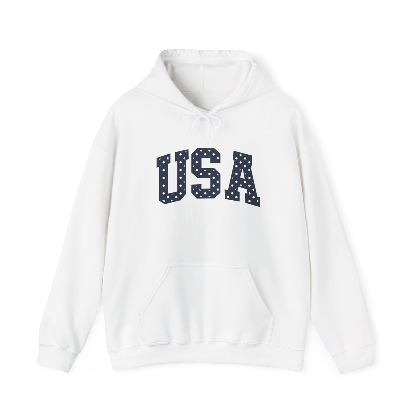 USA Stars Hoodie — Patriotic American Flag Lettering Pullover