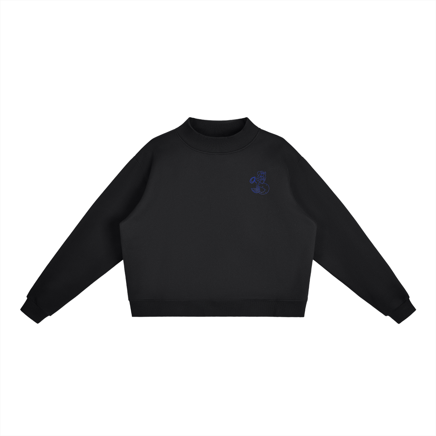 Coastal Mermaid Essential Fleece Mock-Neck Crew Sweatshirt