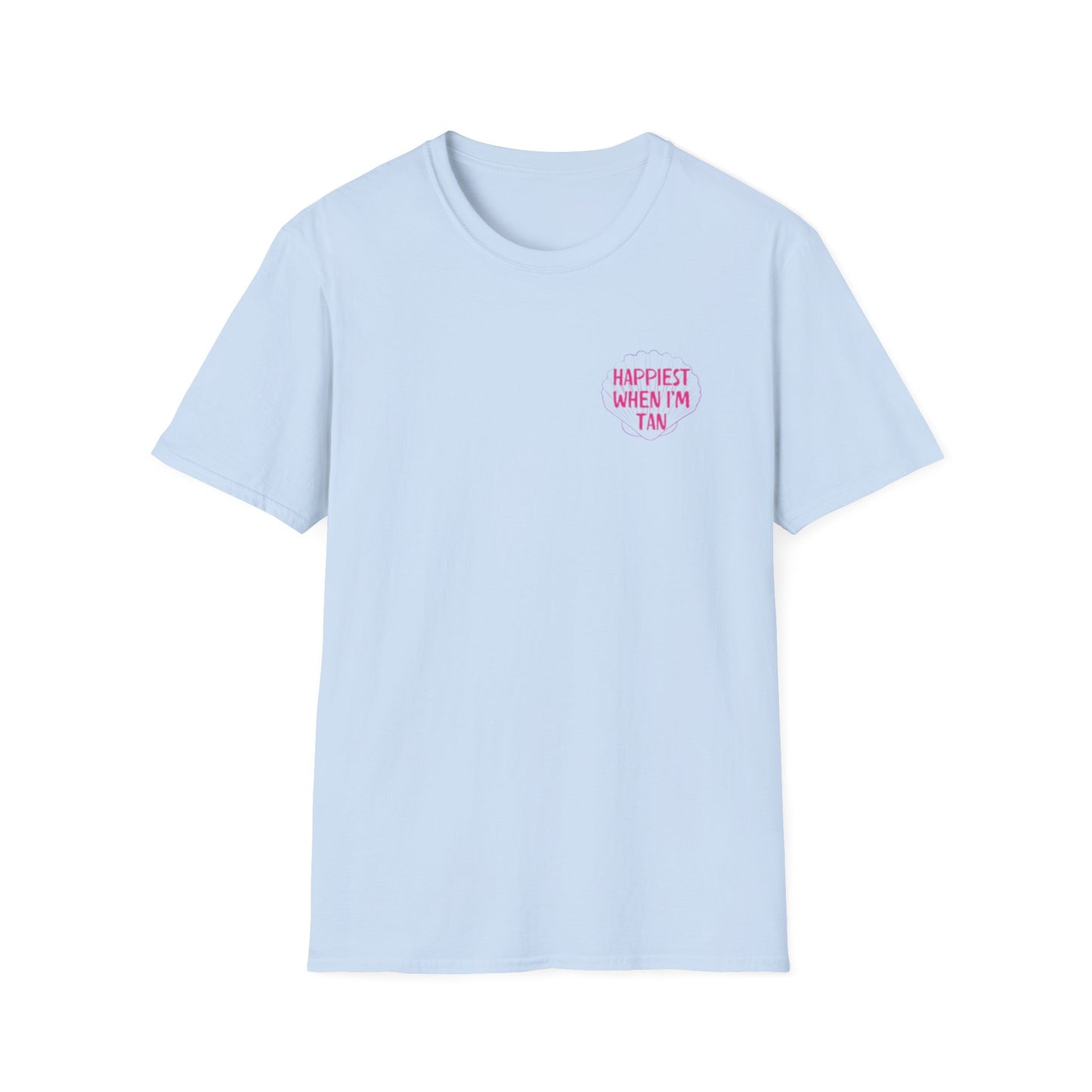 T-Shirt — "Happiest When I'm Tan" Pink Beach Tee