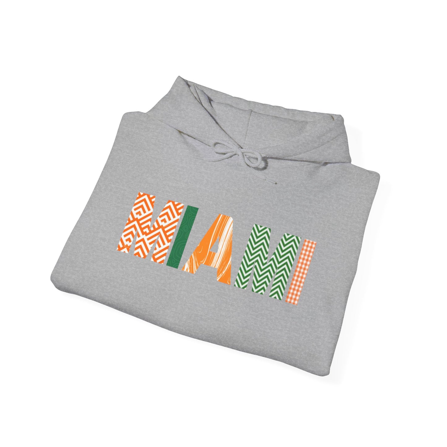 Miami Patterned Hoodie - Bright Geometric MIA City Sweatshirt