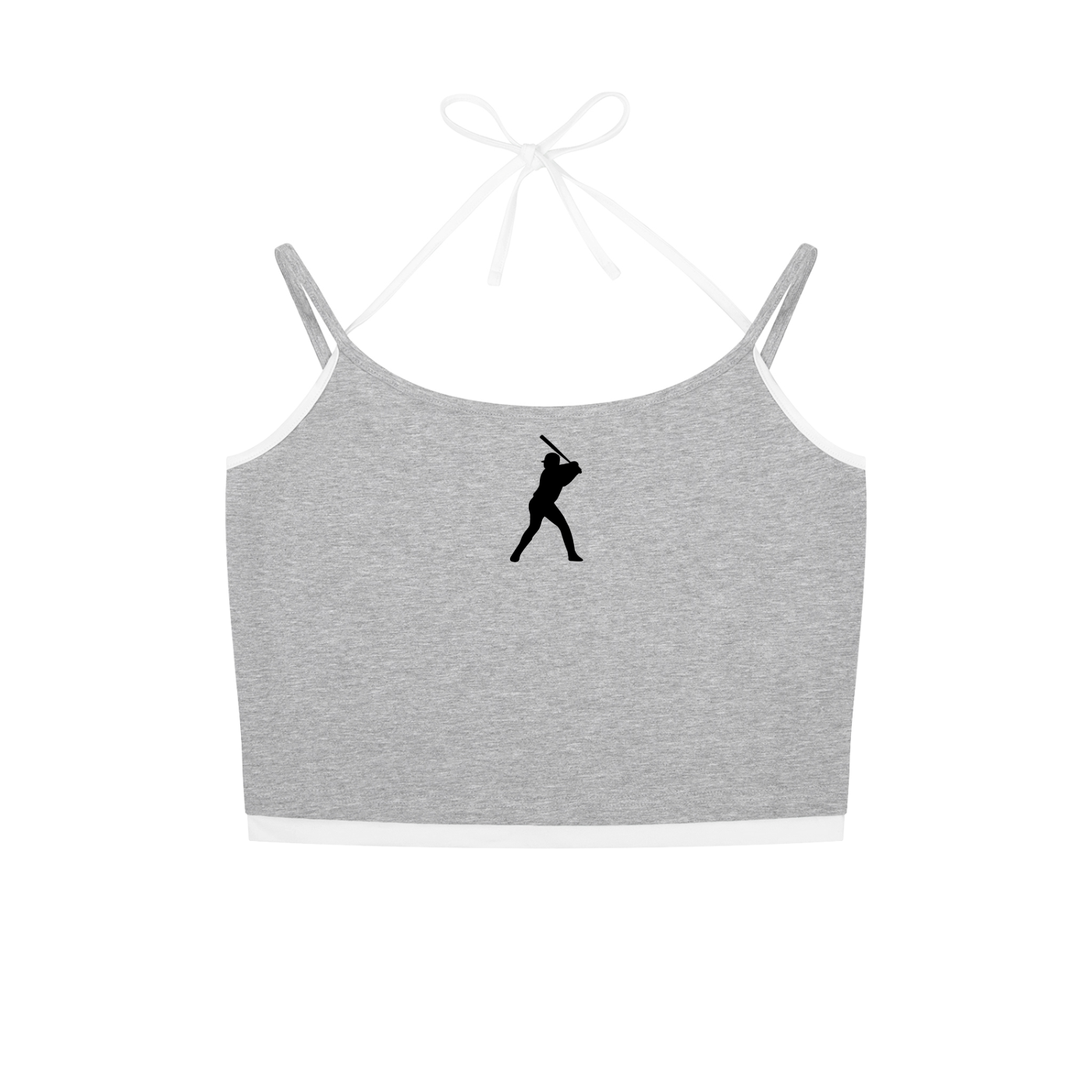 Baseball Contrast Binding Halter Tank Top