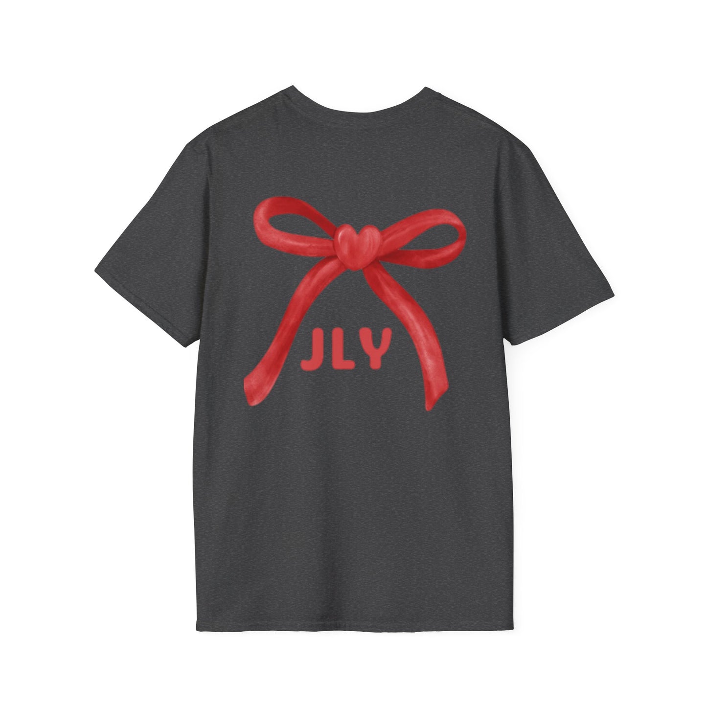 T-Shirt — Red Bow "JLY" Graphic Tee