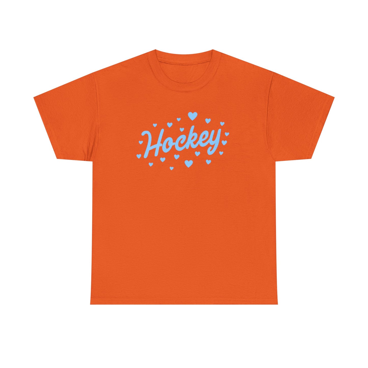 Hockey Heart Tee — Cute Light Blue Script Hockey Shirt