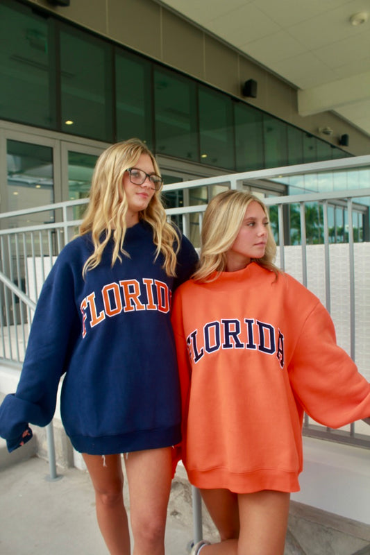 PREORDER-FLORIDA NAVY AND ORANGE MOCK NECK