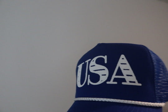 USA- ROYAL BLUE AND WHITE HAT
