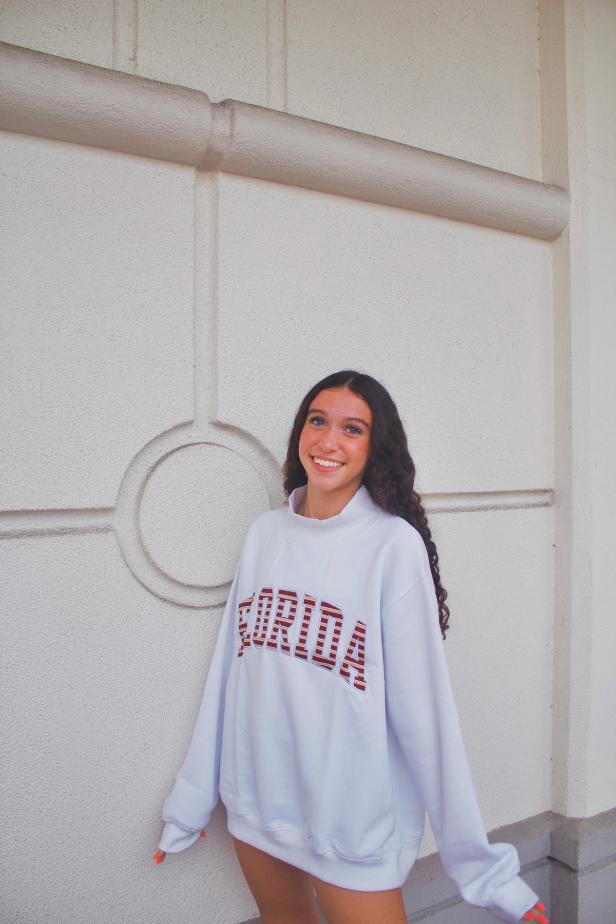 GARNET AND GOLD STRIPE FLORIDA MOCKNECK
