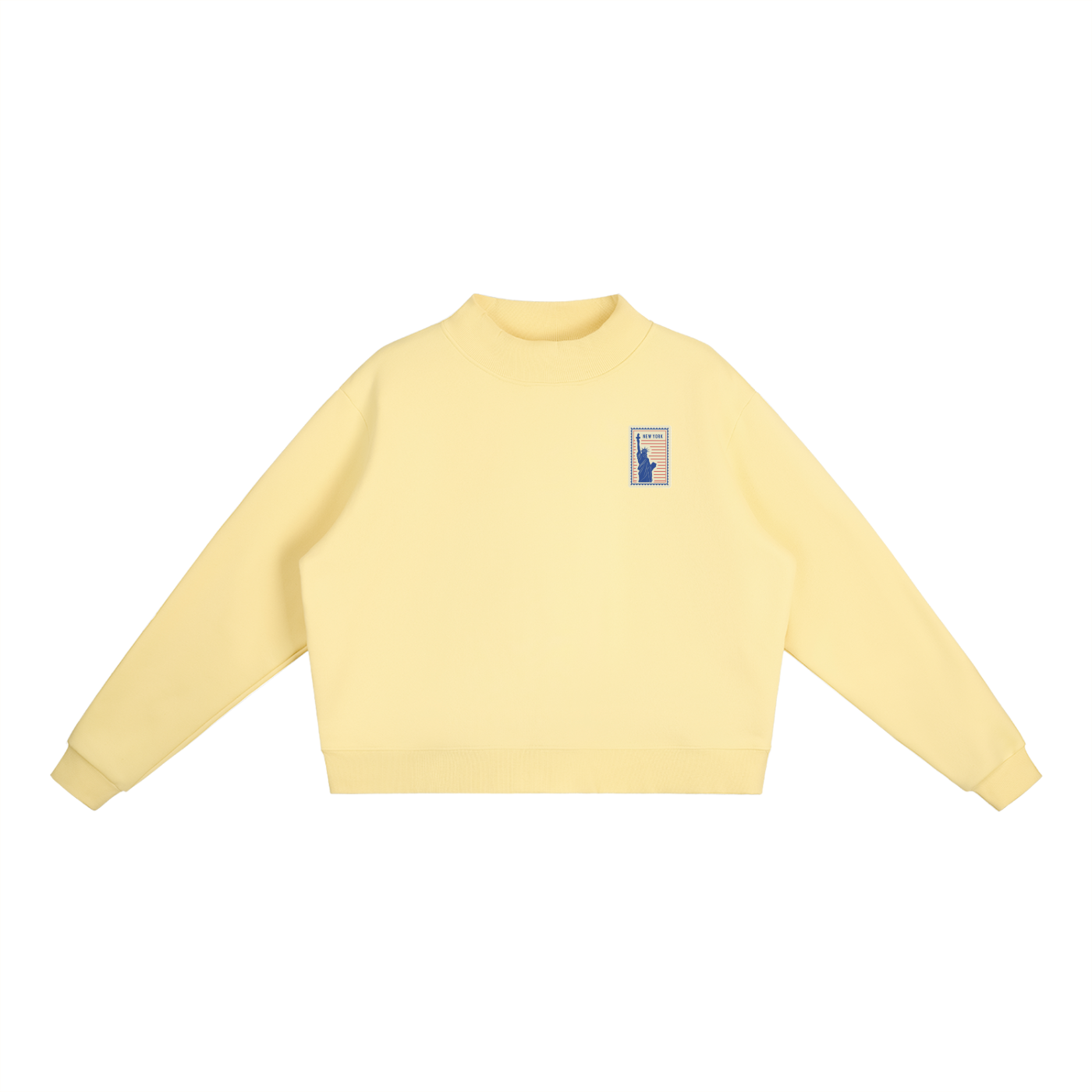 NY Essential Fleece Mock-Neck Crew Sweatshirt