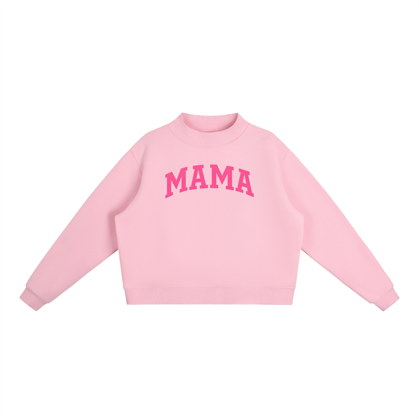 Mama Essential Fleece Mock-Neck Crew Sweatshirt