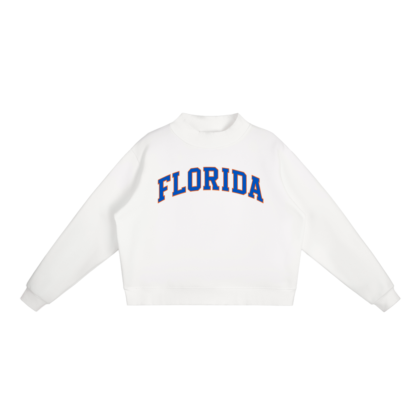 FLORIDA Royal blue  Fleece Mock-Neck Crew Sweatshirt