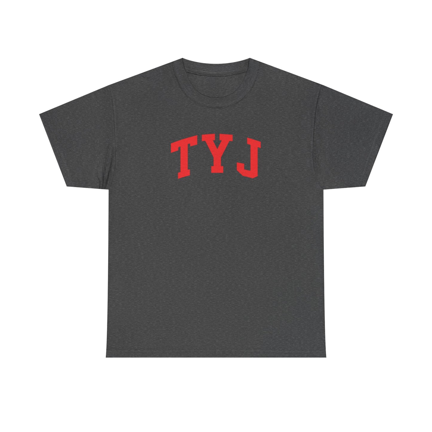 TYJ Arch Logo T-Shirt — Minimal Red College-Style Tee
