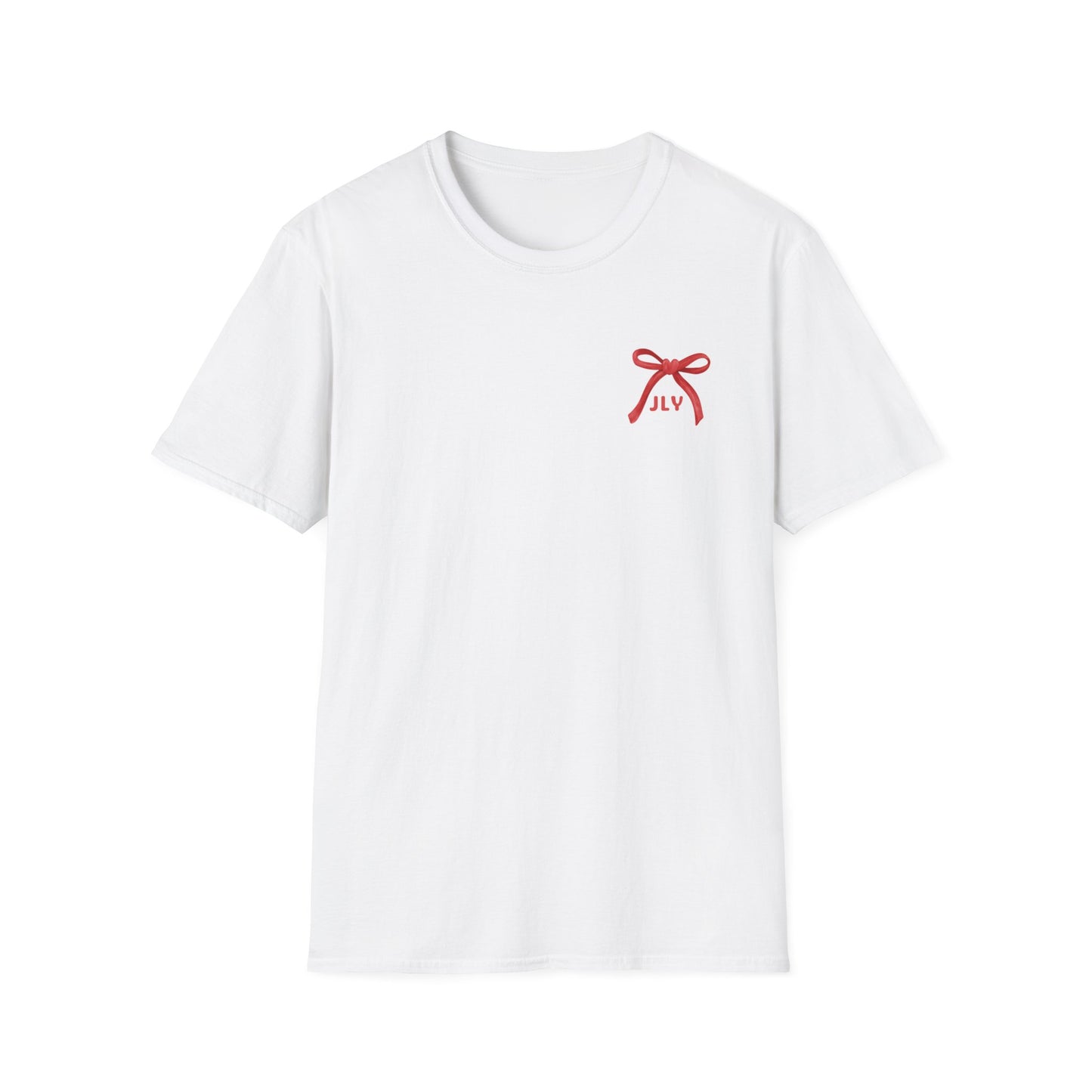 T-Shirt — Red Bow "JLY" Graphic Tee
