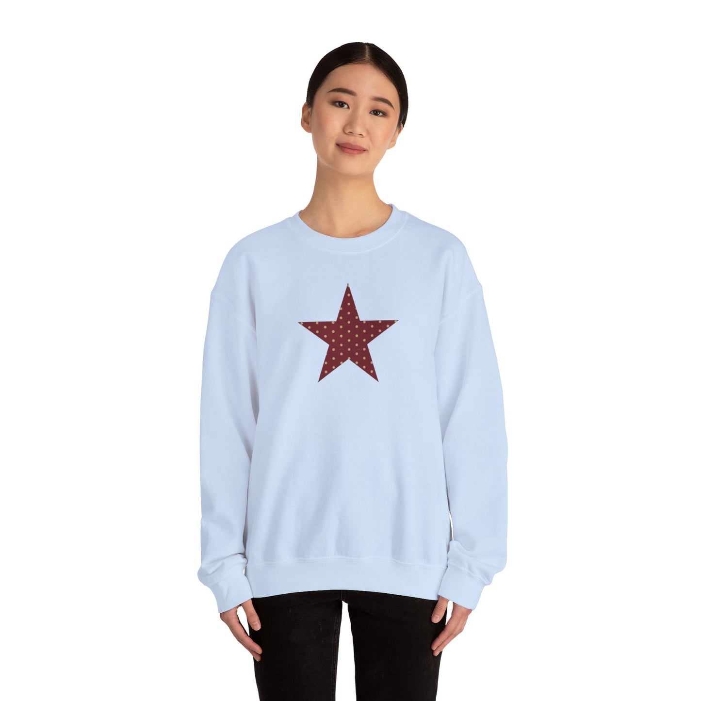 Garnet and Gold Polka Dot Star Crewneck