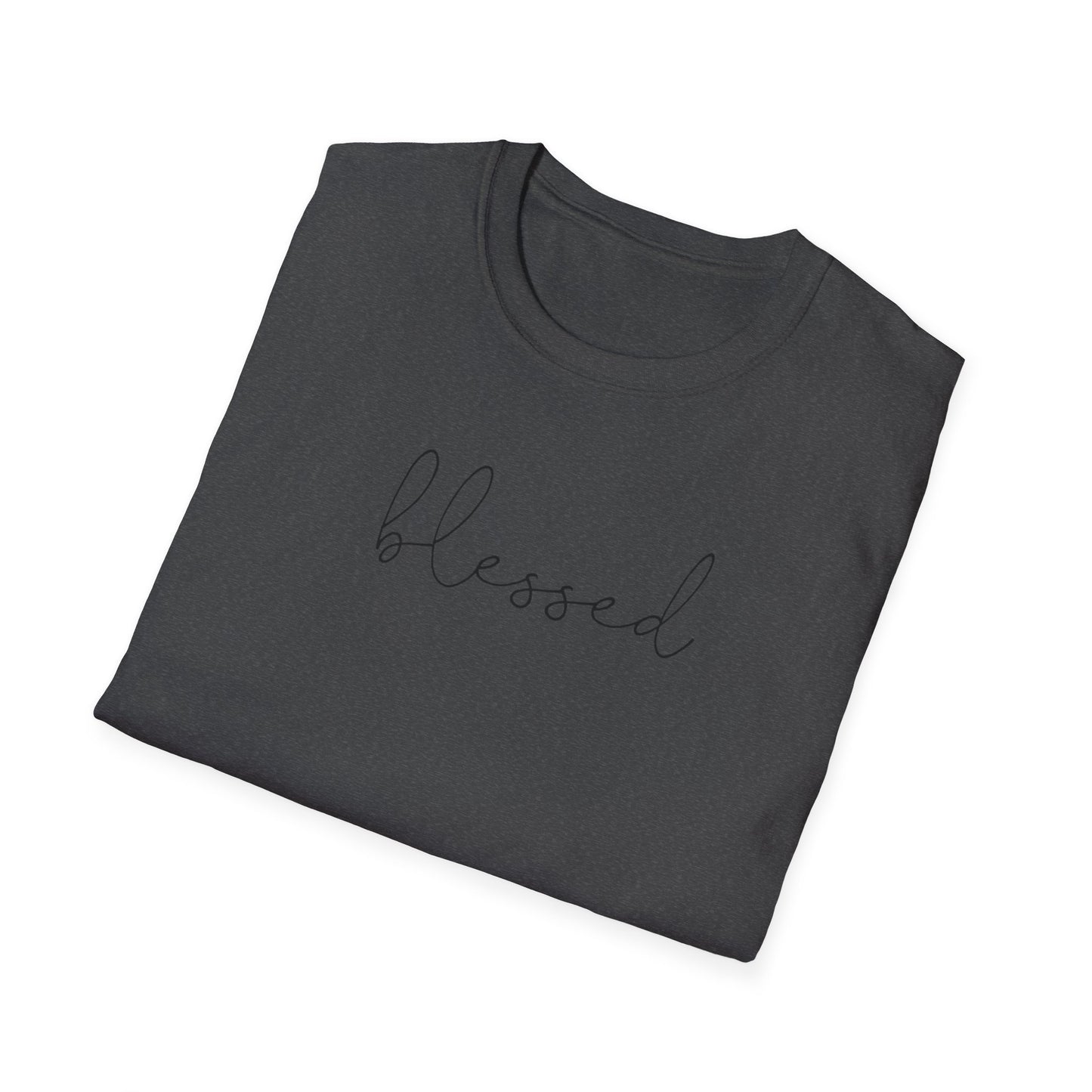 Blessed Script T-Shirt — Minimalist Inspirational Tee