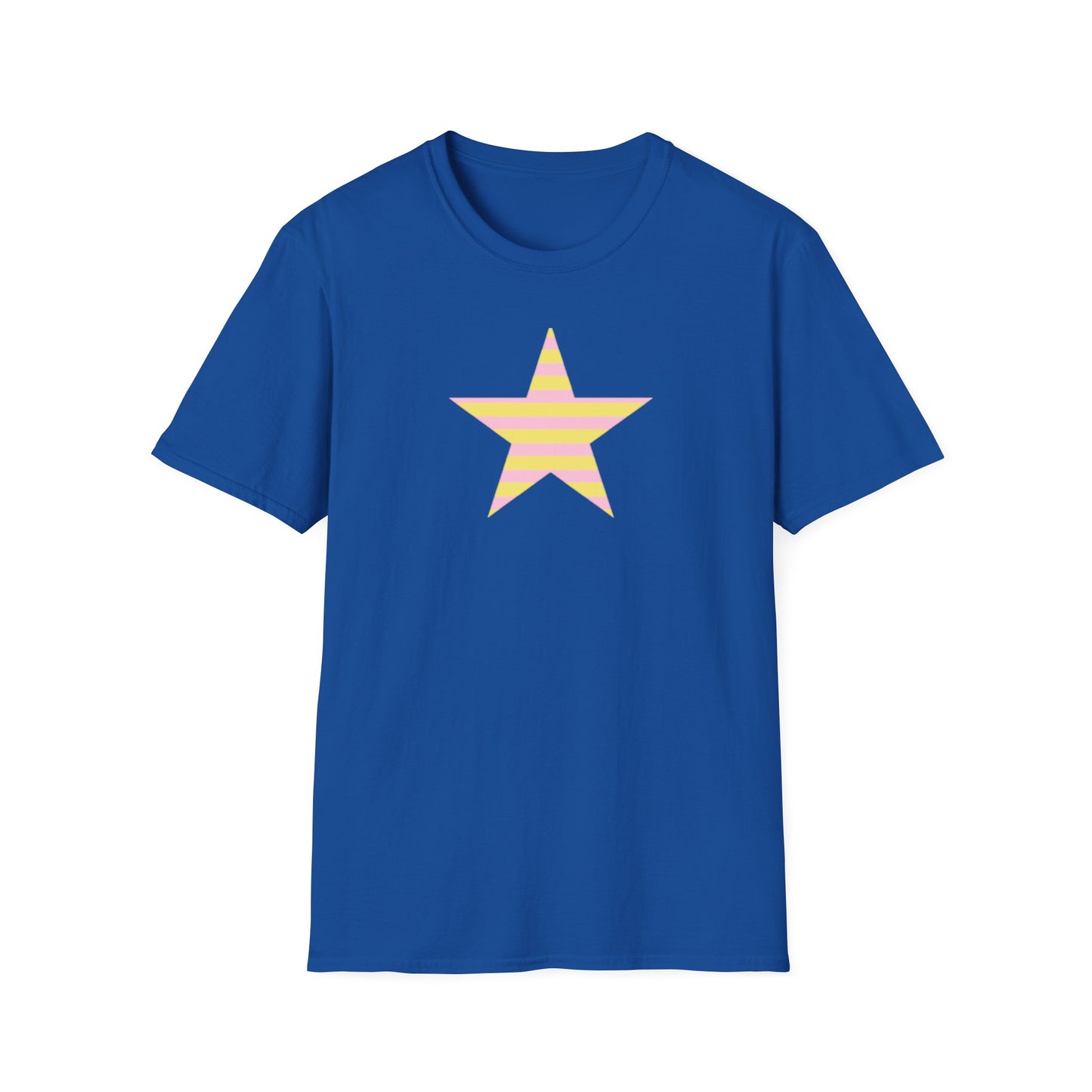 Star Stripe Tee — Pastel Pink & Yellow Graphic T-Shirt