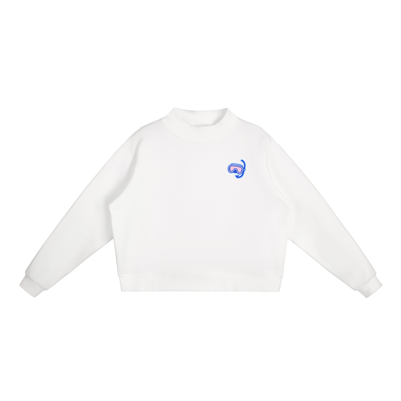 Scuba Summer Essential Fleece Mock-Neck Crew Sweatshirt