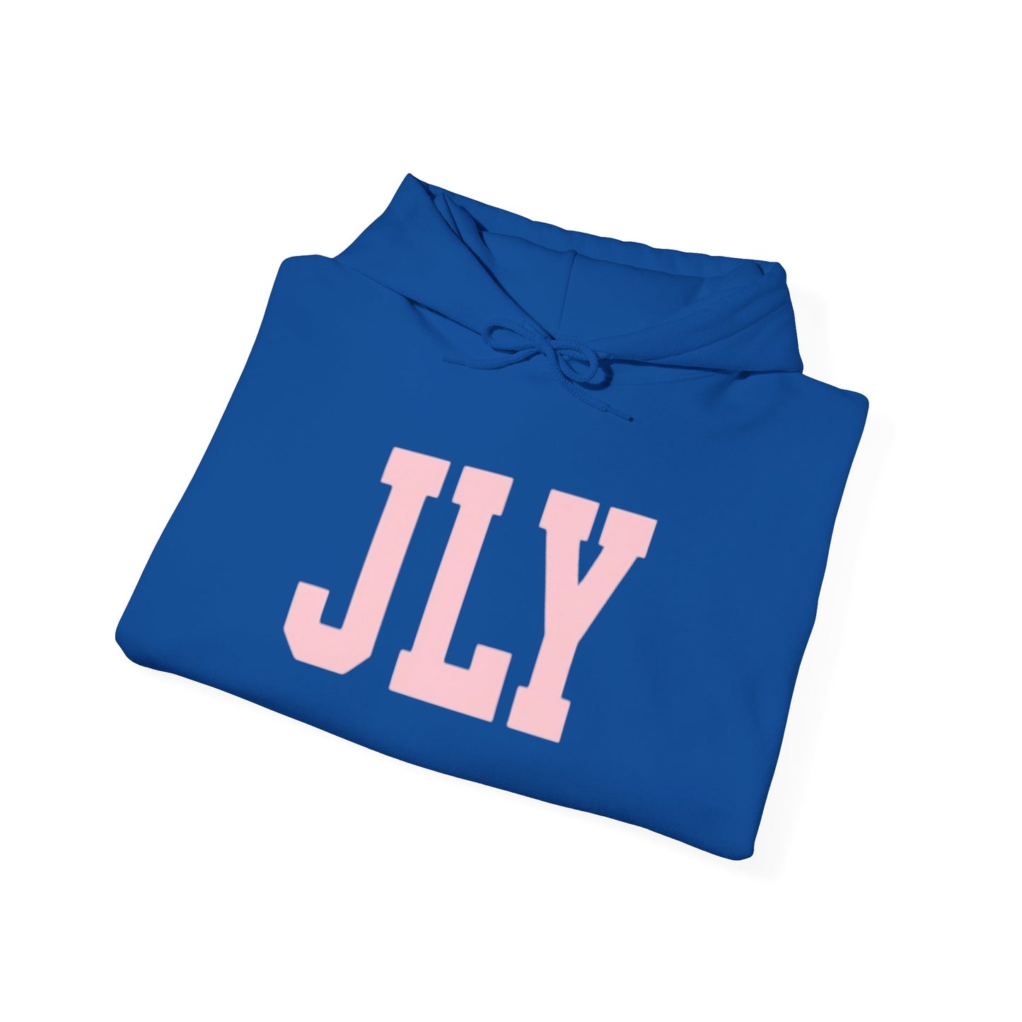 JLY Pink Block Letter Hoodie - Minimal Monogram Pullover