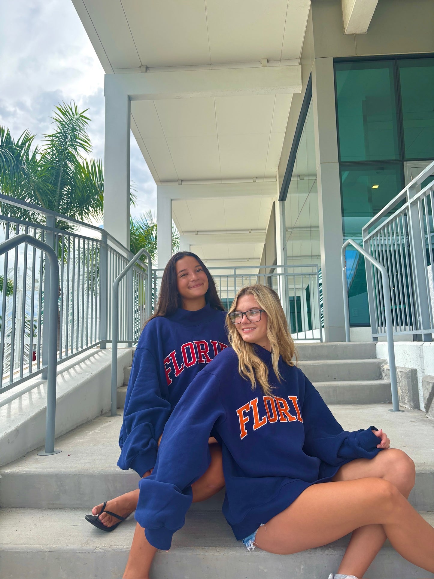 PREORDER-FLORIDA NAVY AND ORANGE MOCK NECK