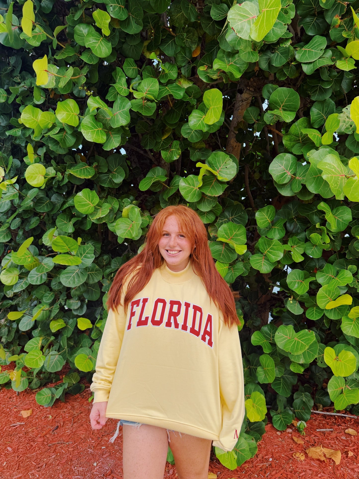 FLORIDA- GOLD WITH GARNET MOCK NECK