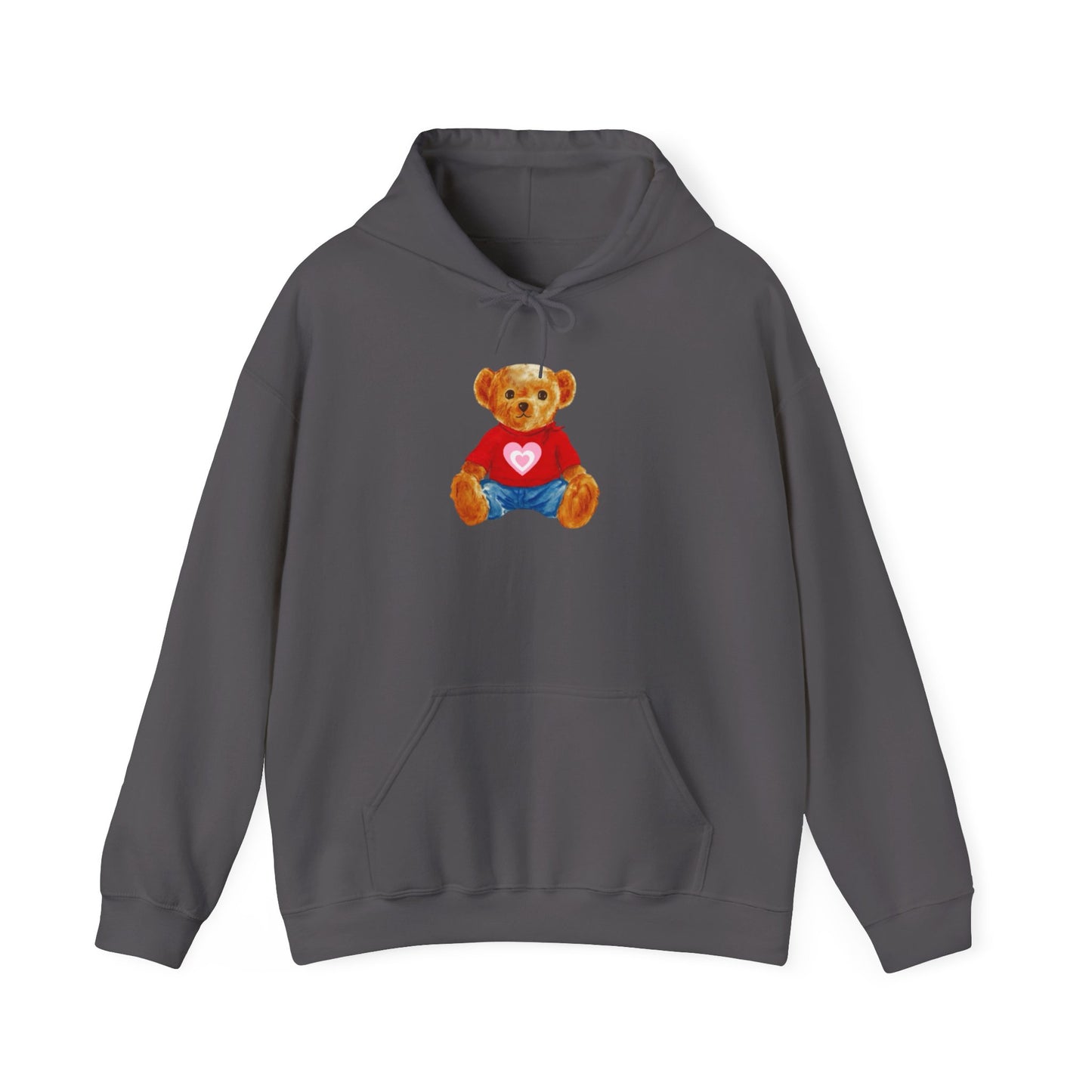 Teddy Bear Hoodie — Cute Heart Graphic