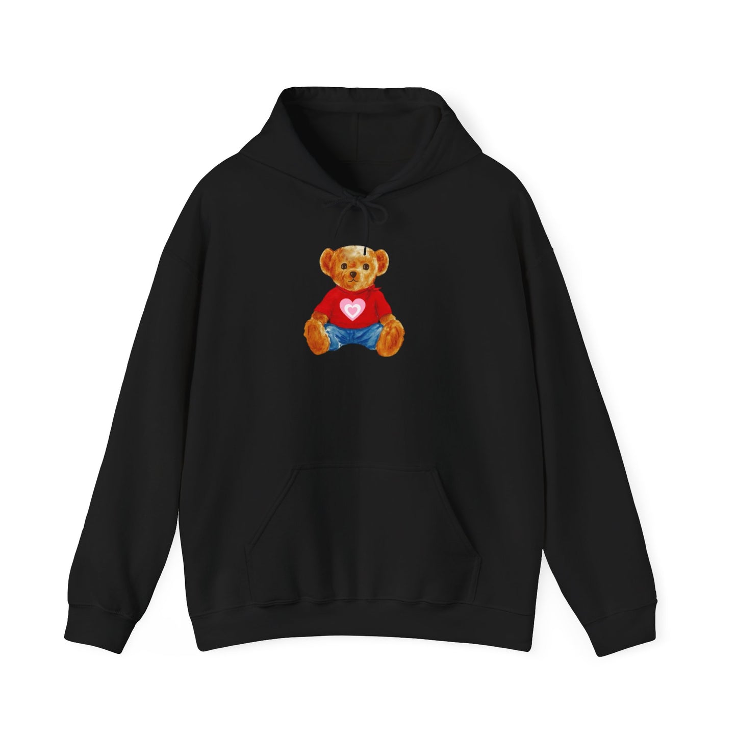 Teddy Bear Hoodie — Cute Heart Graphic