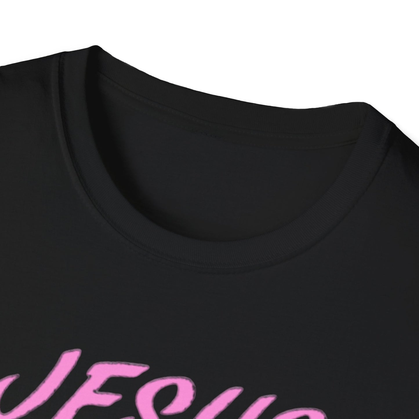 Jesus Saves Pink Script T-Shirt — Christian Faith Graphic Tee