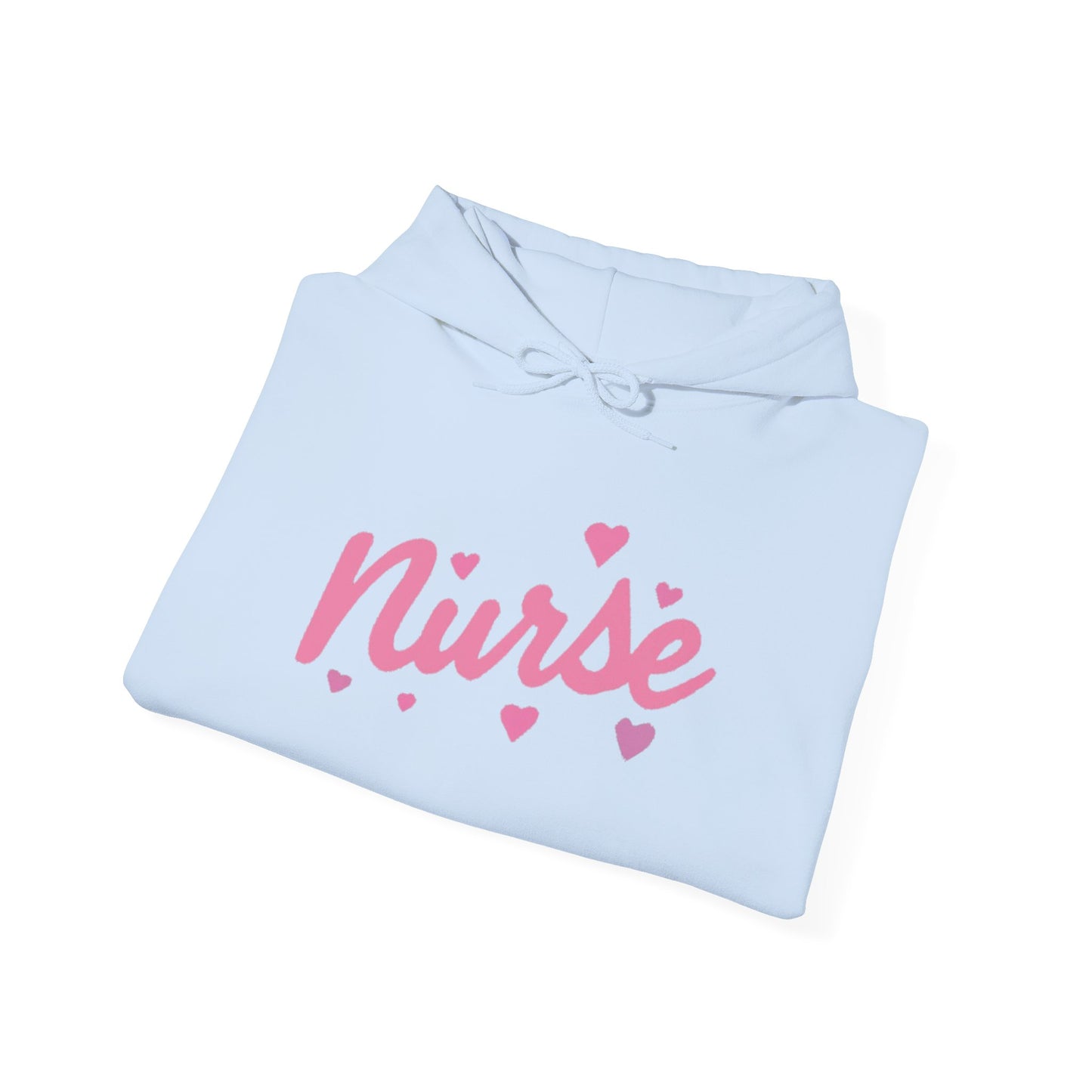 Nurse Heart Hoodie — Pink Script Nurse Hoodie for Medical Professionals, Gifts for Nurses