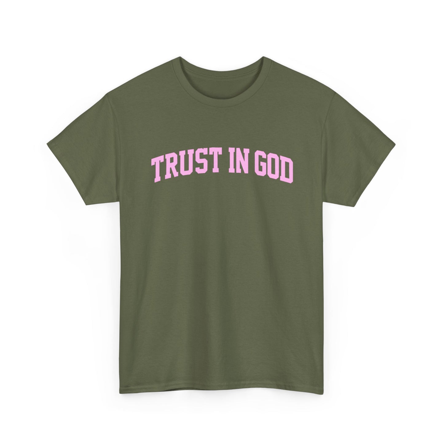 Trust in God Tee — Pink Faith Graphic Shirt