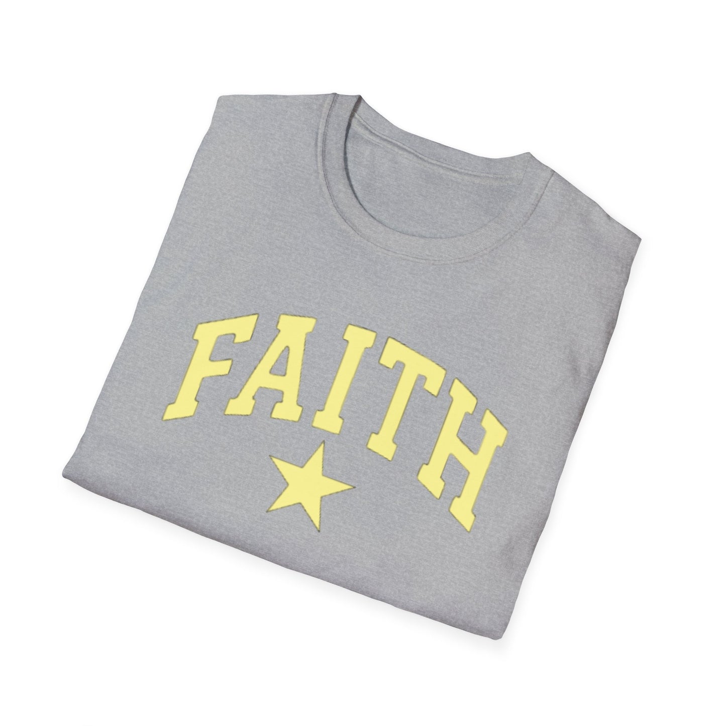 Faith Graphic T-Shirt — Yellow Lettering with Star