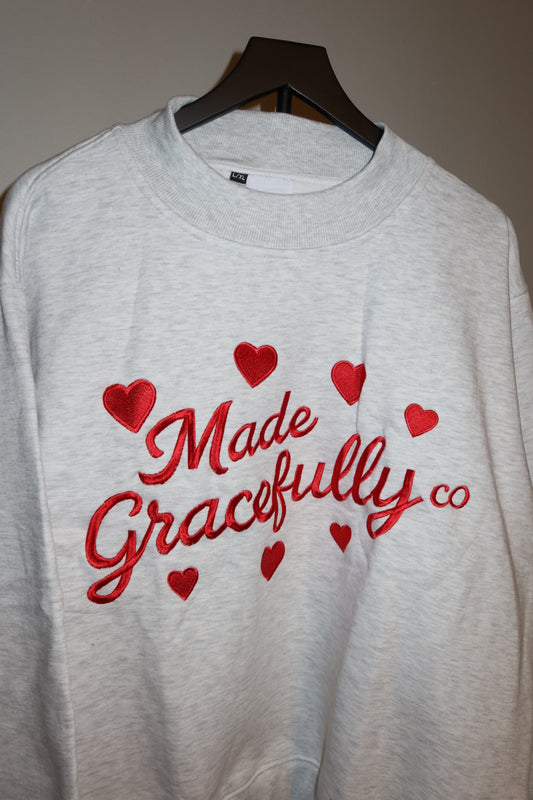 Ash Grey Made Gracefully Co. Heart Mock Neck Preorder