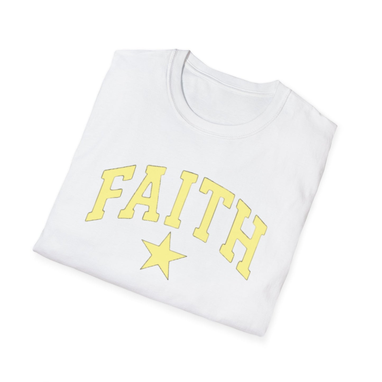 Faith Graphic T-Shirt — Yellow Lettering with Star