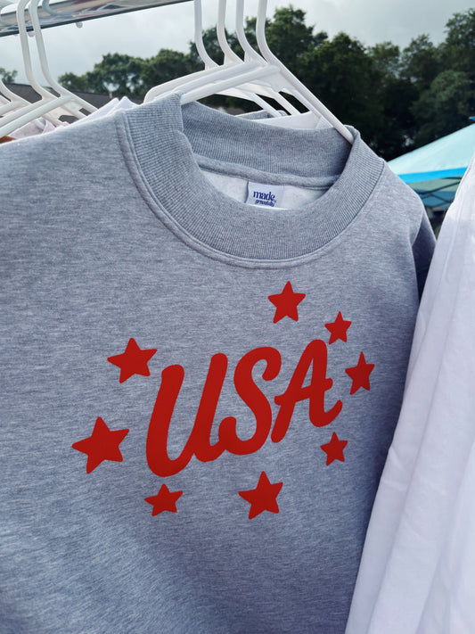 USA STARBURST RED MOCK NECK L/XL
