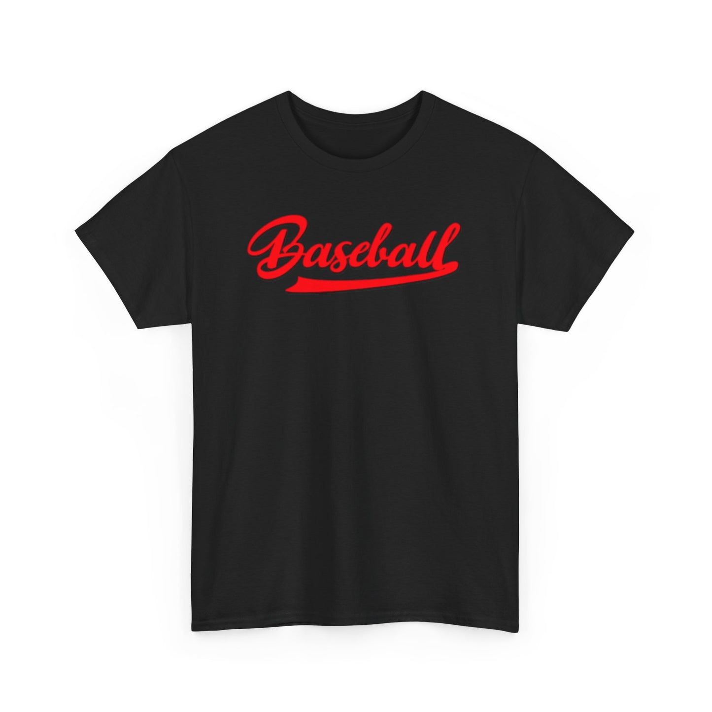 Baseball Script Tee — Red Vintage Baseball Logo T-Shirt