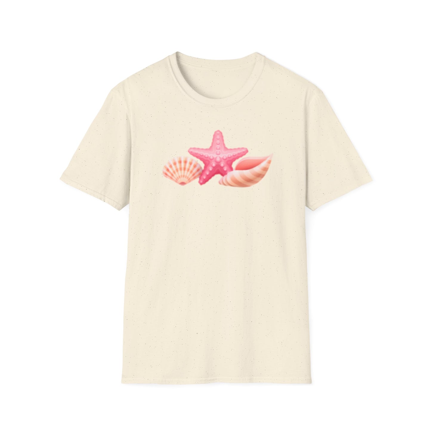 Seashell & Starfish Beach T-Shirt — Pink Coastal Summer Tee