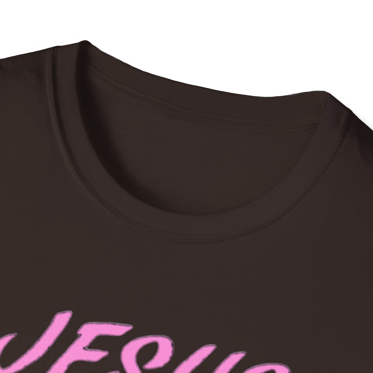 Jesus Saves Pink Script T-Shirt — Christian Faith Graphic Tee