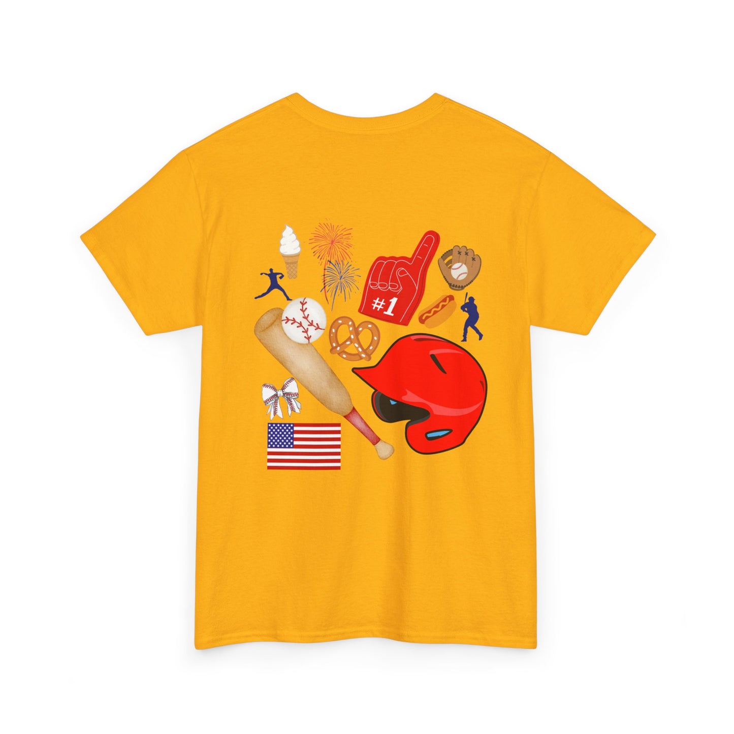 Baseball Heart Patchwork Tee – Patriotic Baseball Gear T‑Shirt