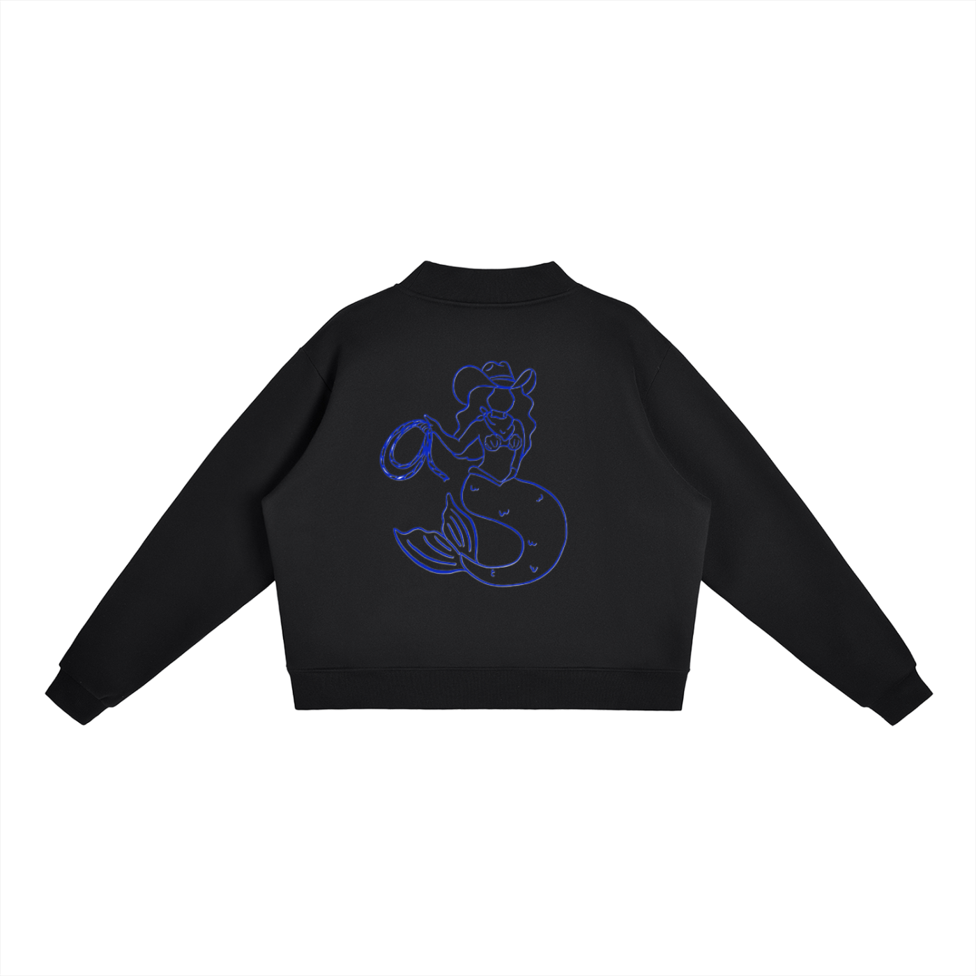 Coastal Mermaid Essential Fleece Mock-Neck Crew Sweatshirt