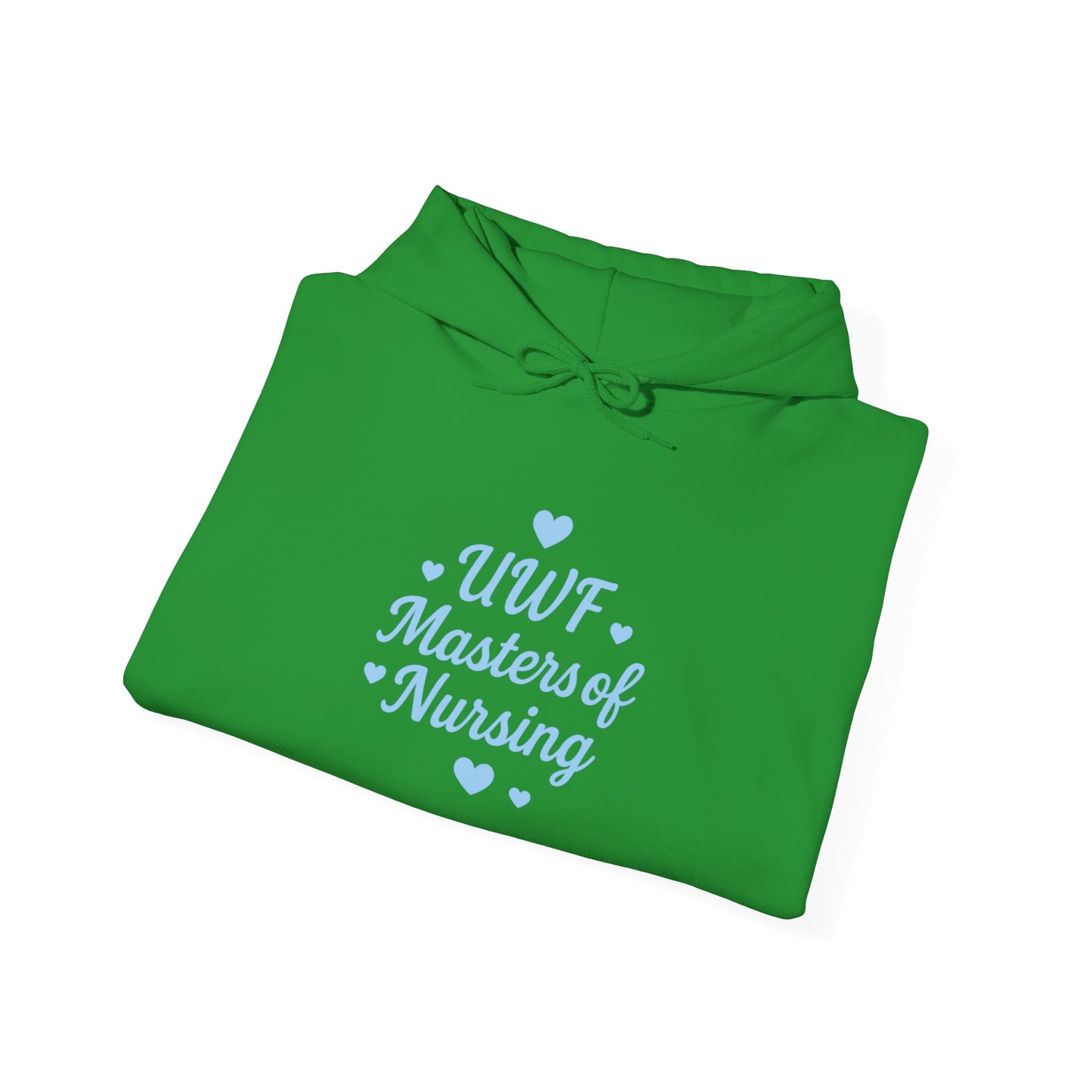 UWF Masters of Nursing Hoodie — Light Blue Heart Nursing School Sweatshirt