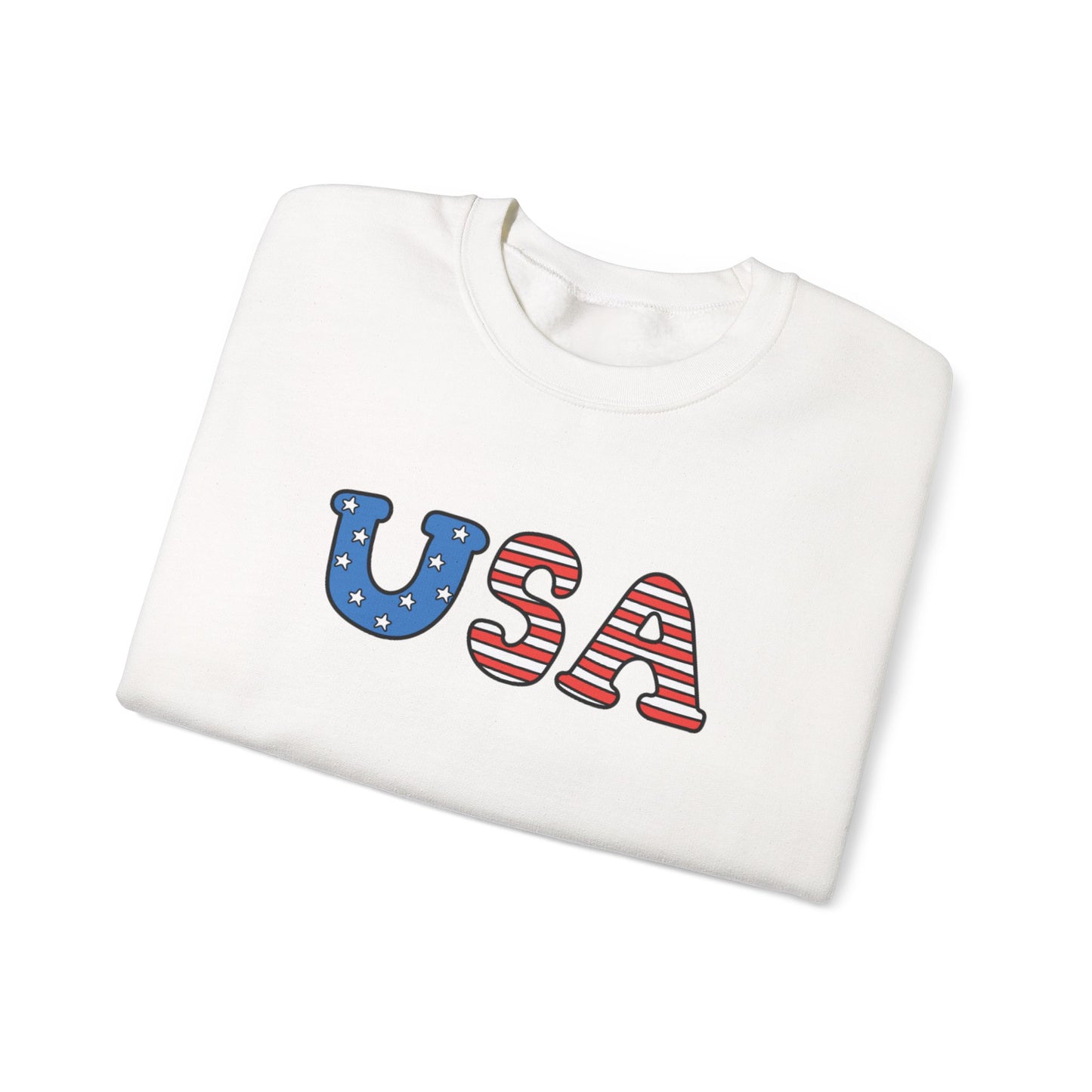 USA Flag Graphic Sweatshirt — Patriotic Crewneck