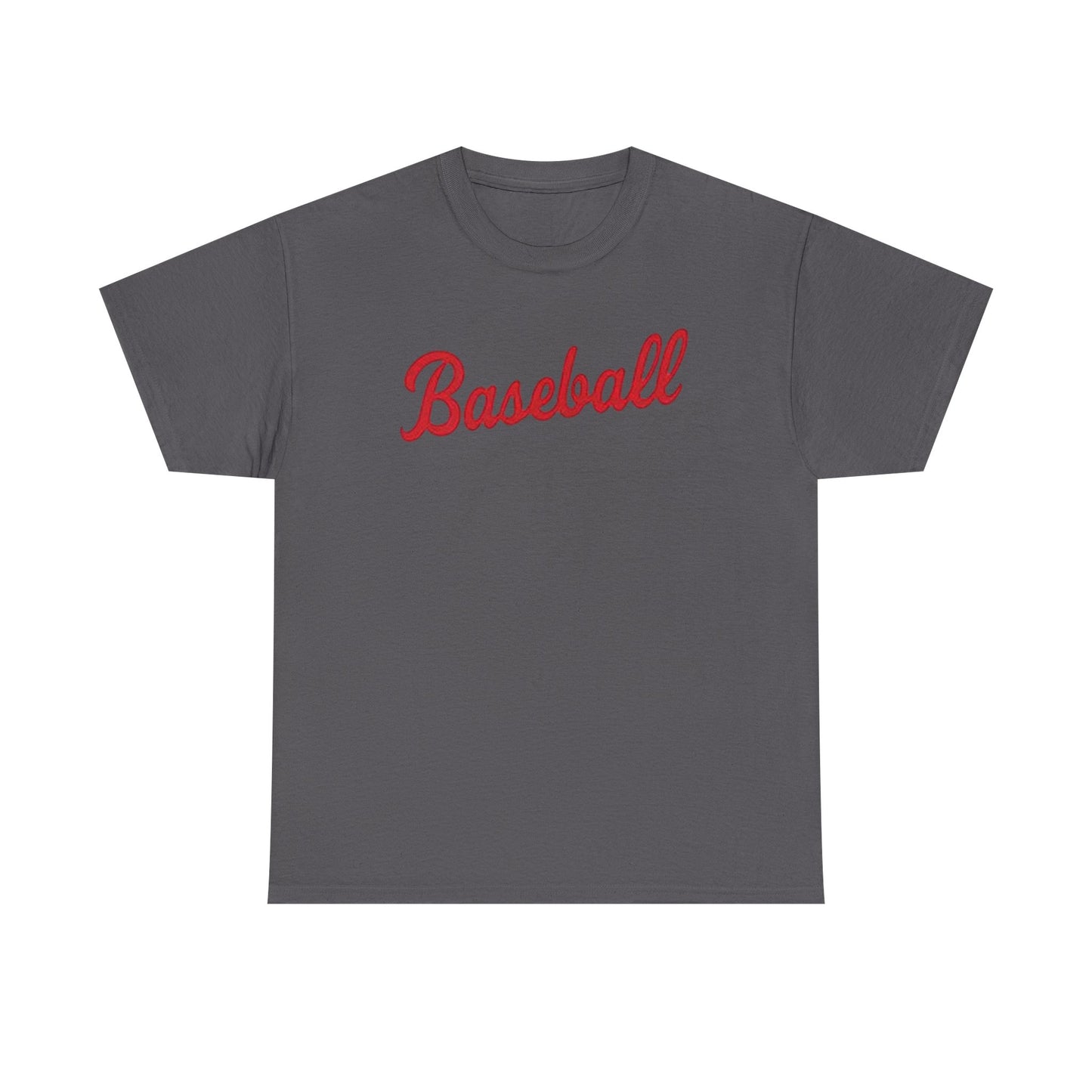 Baseball Script Tee — Retro Red Baseball T‑Shirt