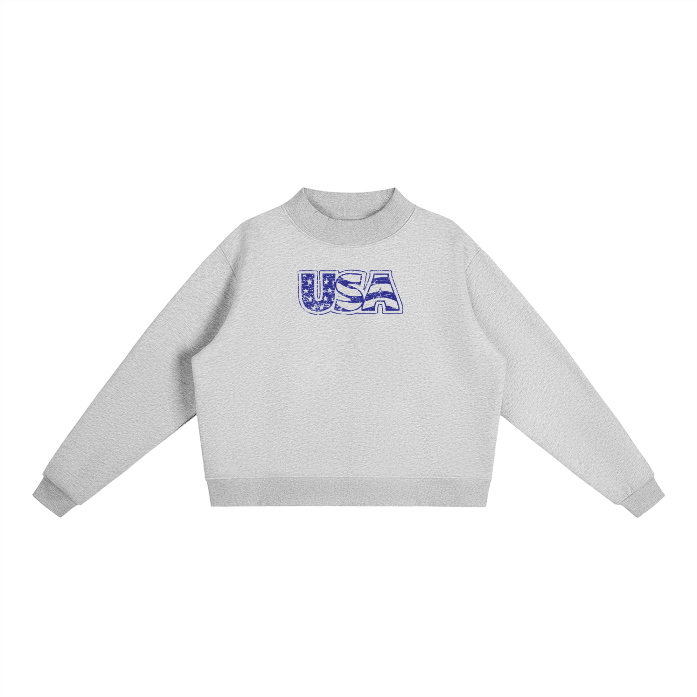 USA Fleece Mock-Neck Crew Sweatshirt